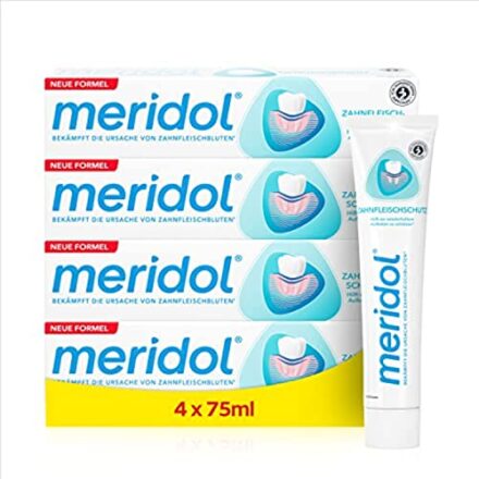 meridol Zahnpasta 4x75ml - Zahncreme bekämpft Zahnfleischentzündungen, antibakterieller Effekt  